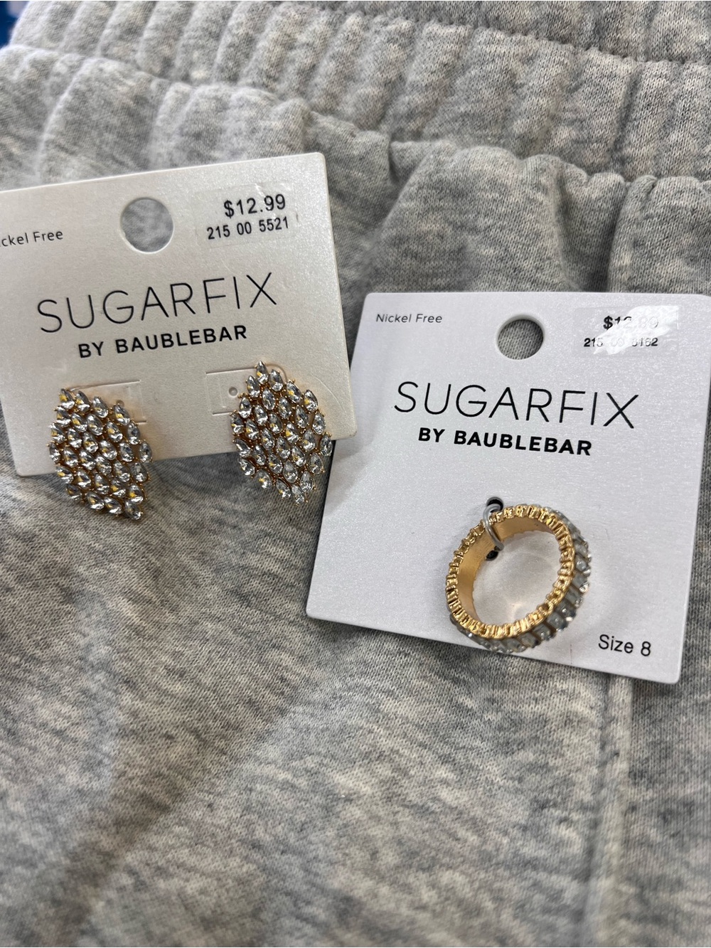 Sugarfix by Baublebar Gold Pave Ring and Earrings Set